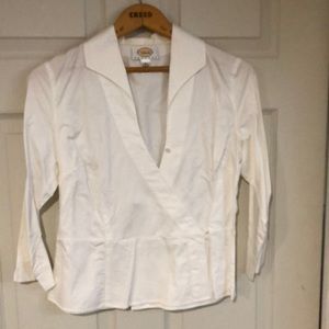 - Talbots white cross front blouse